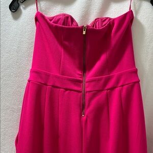 Express Fuchsia Strapless Jumpsuit